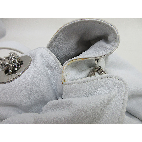 Christian Dior Letranto Chain Shoulder Bag Leather White - Picture 7 of 10